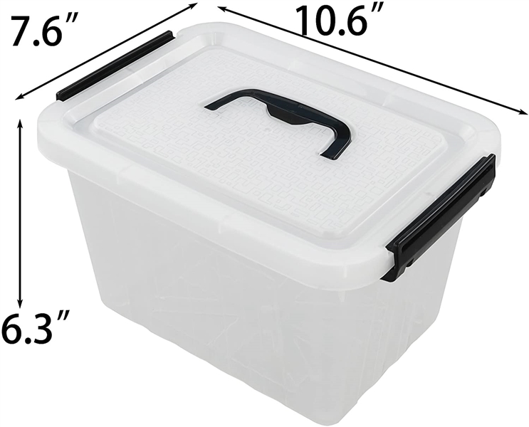  Small Plastic Box with Handles and Latching Lid 4 PK