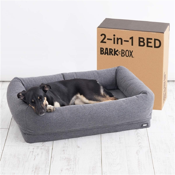 BarkBox 2-in-1 Memory Foam Dog Cuddler Bed 