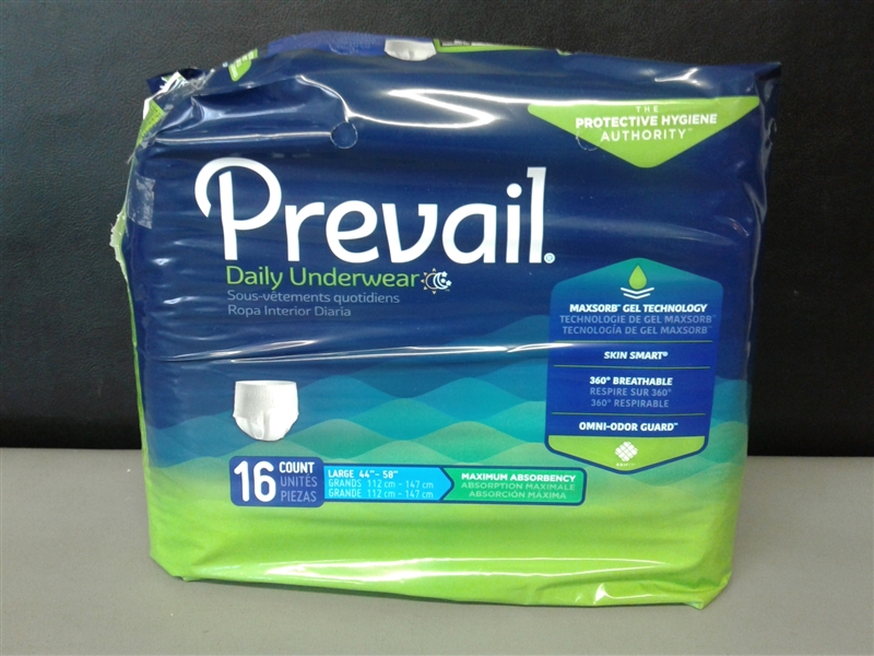 Prevail Daily Underwear Large 16 Ct