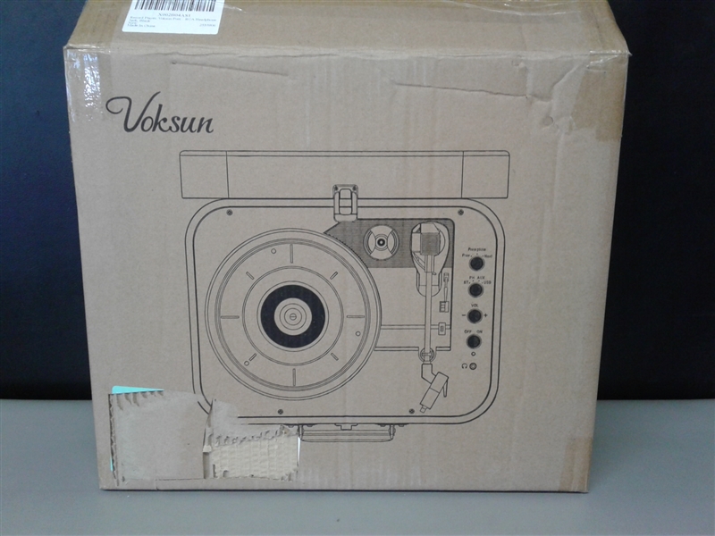 Voksun Portable Bluetooth Turntable with Built-in Speakers