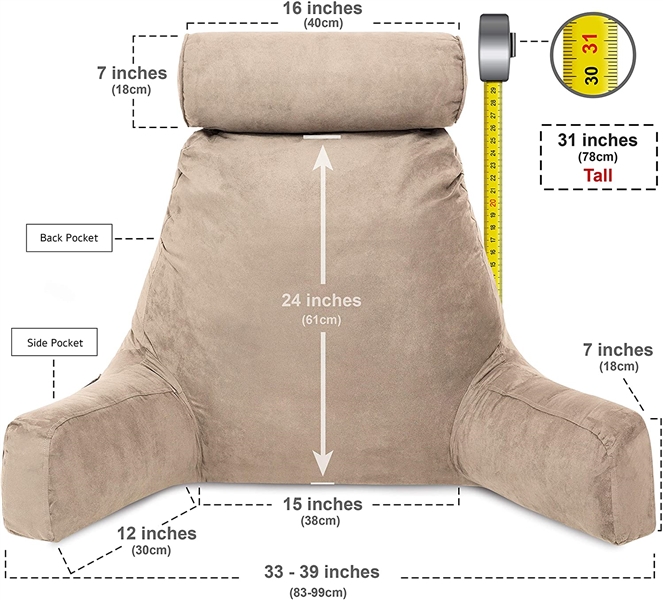 Lounge Pillow with Arms and Removable Neck Roll