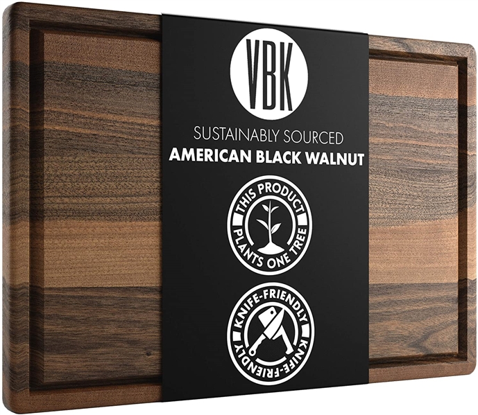 Black Walnut Wood Cutting Board by Virginia Boys Kitchens - 17x11