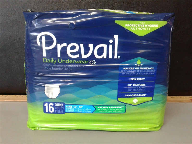 Prevail Daily Underwear Large 16 Ct