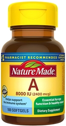 Nature Made Vitamin A 2400 mcg (8000 IU) Softgels 100 Count for Eye Health