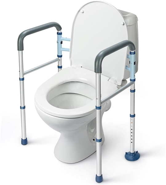 GreenChief Stand Alone Toilet Safety Rail with Free Grab Bar