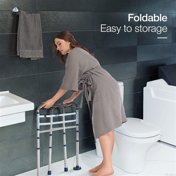 GreenChief Stand Alone Toilet Safety Rail with Free Grab Bar
