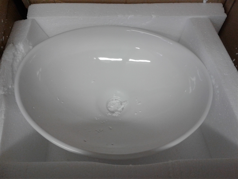 KINGO HOME Above Counter White Porcelain Ceramic Bathroom Vessel Sink