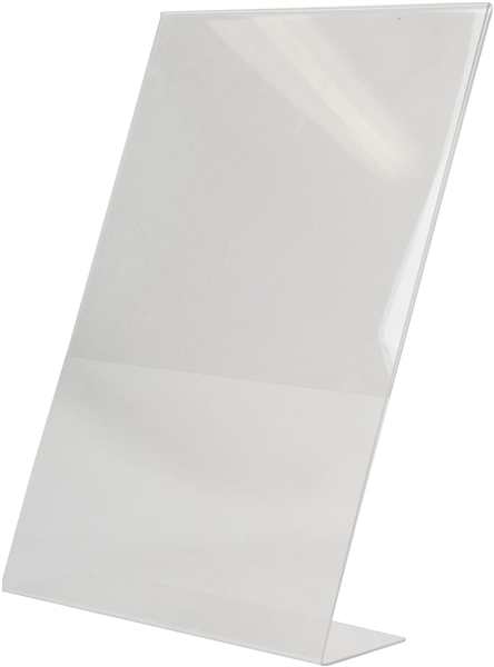 Clear-Ad - Acrylic Table Top Slanted Sign Holder Stand 11x17 - Vertical Tabletop Standing Menu Display - Plastic Photo Frames 