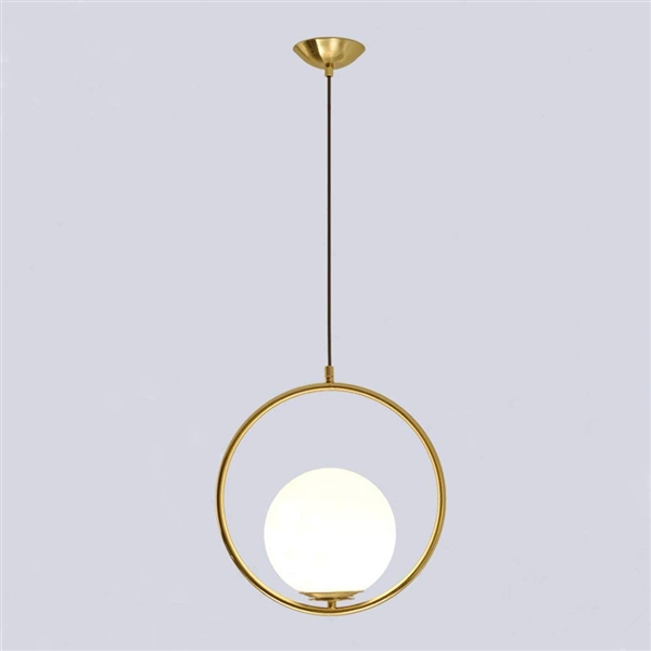 HXD GLOBAL Modern Fashion Spherical Gold Metal & Glass Hanging Light