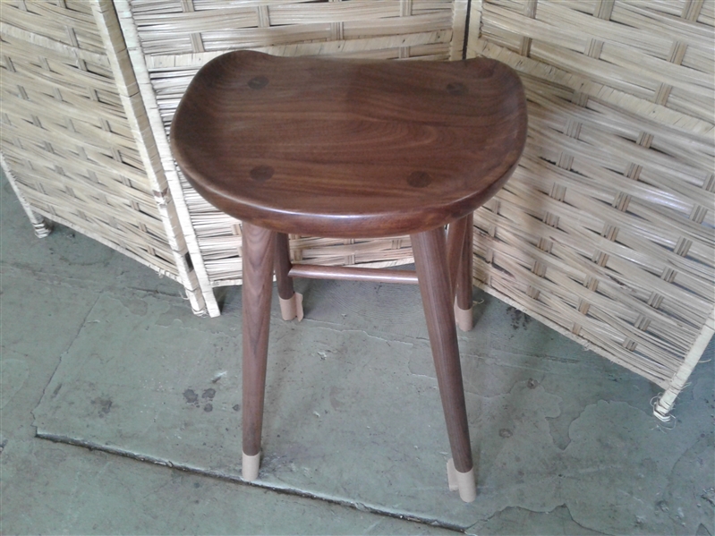 Solid Walnut - Randle Tractor Counter Stool $599 Made in USA
