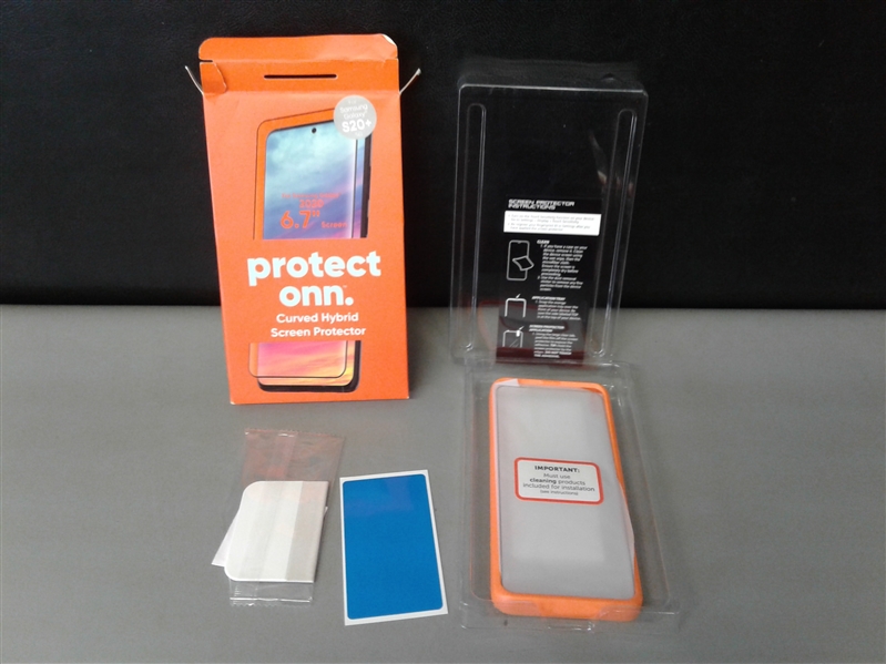 onn. Curved Hybrid Screen Protector For Samsung Galaxy S20+