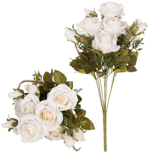 3 Pack Artificial Silk Rose Flowers Bouquets