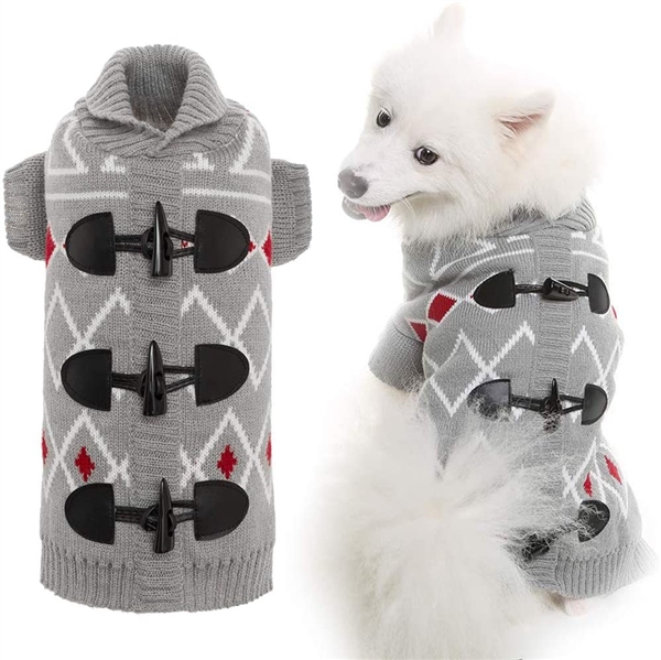 KOOLTAIL Horn Button Dog Sweater Small to Medium Dogs