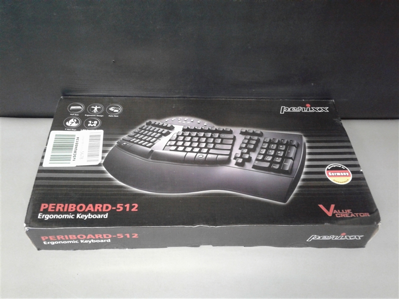 Perixx Periboard-512 Ergonomic Split Keyboard - Natural Ergonomic Design - Black