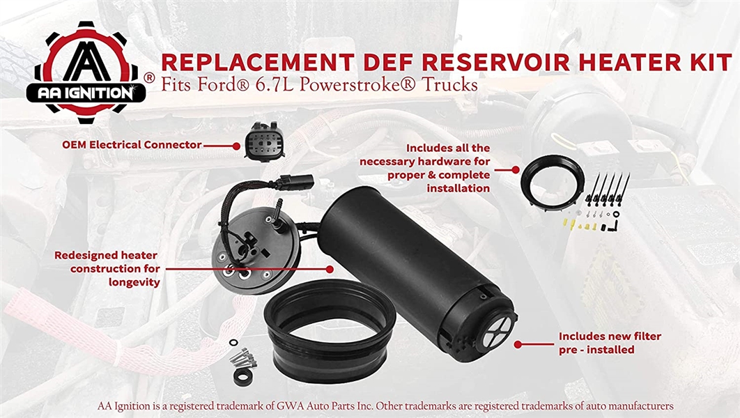 Diesel Exhaust Fluid Reservoir Heater Kit - 6.7L V8 DEF - Fits 2011-2016 Ford 