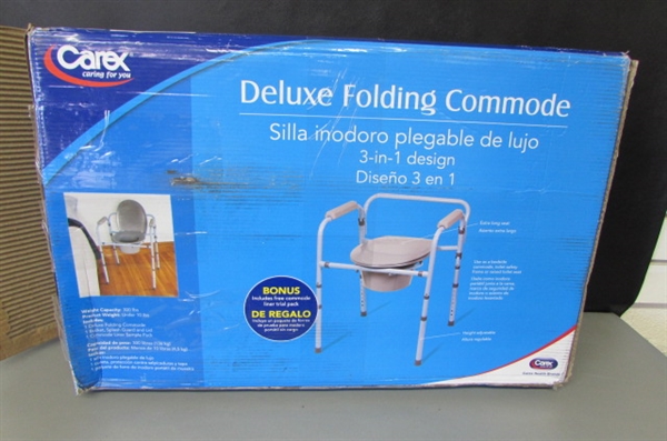 Carex 3-in-1 Folding Bedside Commode