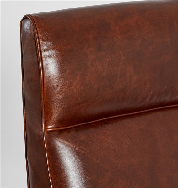 GLENN WALNUT LEATHER RECLINER CHAIR MSRP $2799