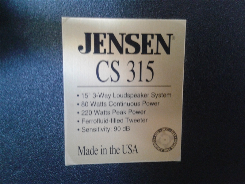 PAIR OF JENSEN CS 315 TOWER SPEAKERS