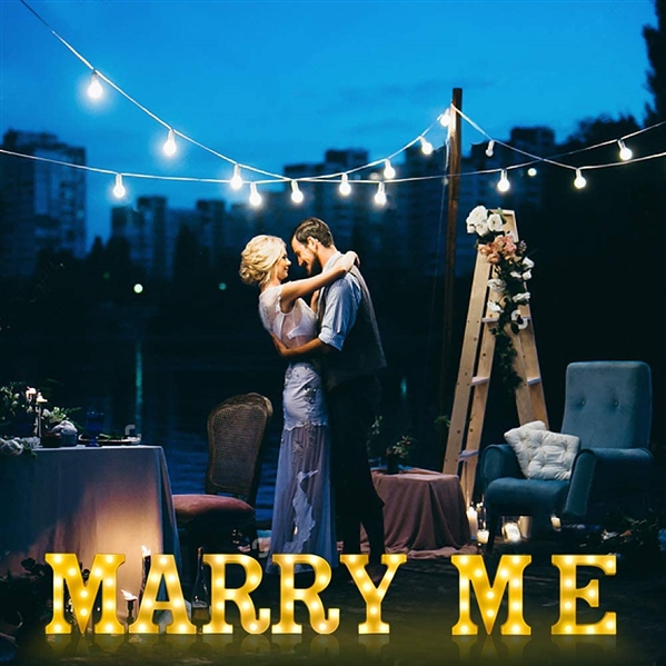 Light Up Marry Me Sign with Warm White LEDs