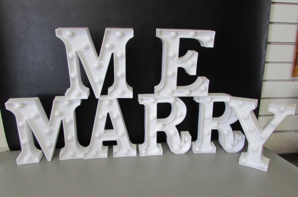 Light Up Marry Me Sign with Warm White LEDs