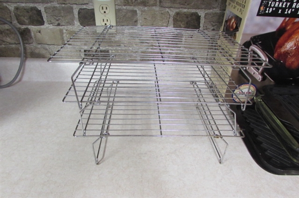 EXTRA LARGE TURKEY ROASTER, GRILLING PANS, WIRE COOLING RACKS & MORE