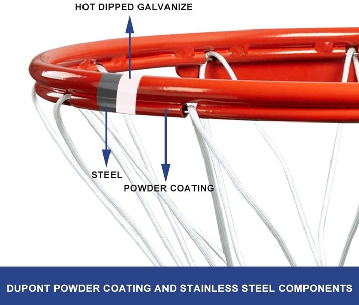 Basketball Rim Replacement,Heavy Duty Breakaway Spring Basketball Rim Goal 18in Outdoor and Indoor