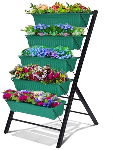 Vertical Garden Freestanding Elevated Planters 5 Container Boxes