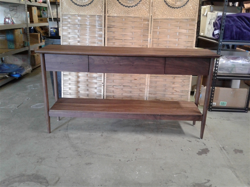 SHAW WALNUT CONSOLE TABLE $2199 Made in USA