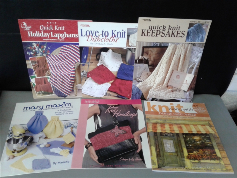 Knitting: Knit Handbags, Last Minute Knitted Gifts, Reversible Knitting, etc. Proceeds are donated to Hospice.