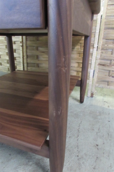 SHAW WALNUT SIDE TABLE MSRP $1099 *DRAWER PULL NOT INCLUDED*
