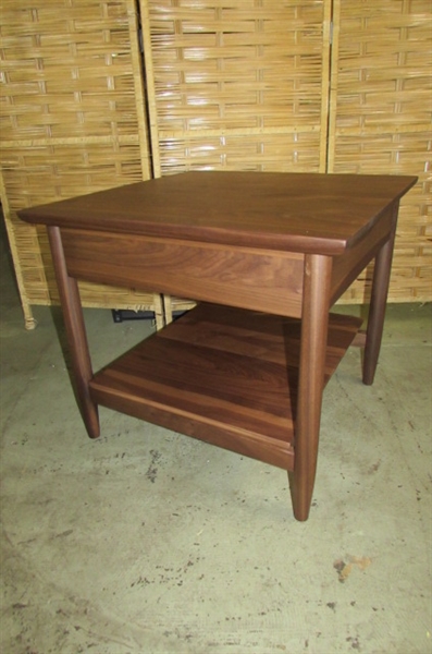 SHAW WALNUT SIDE TABLE MSRP $1099 *DRAWER PULL NOT INCLUDED*