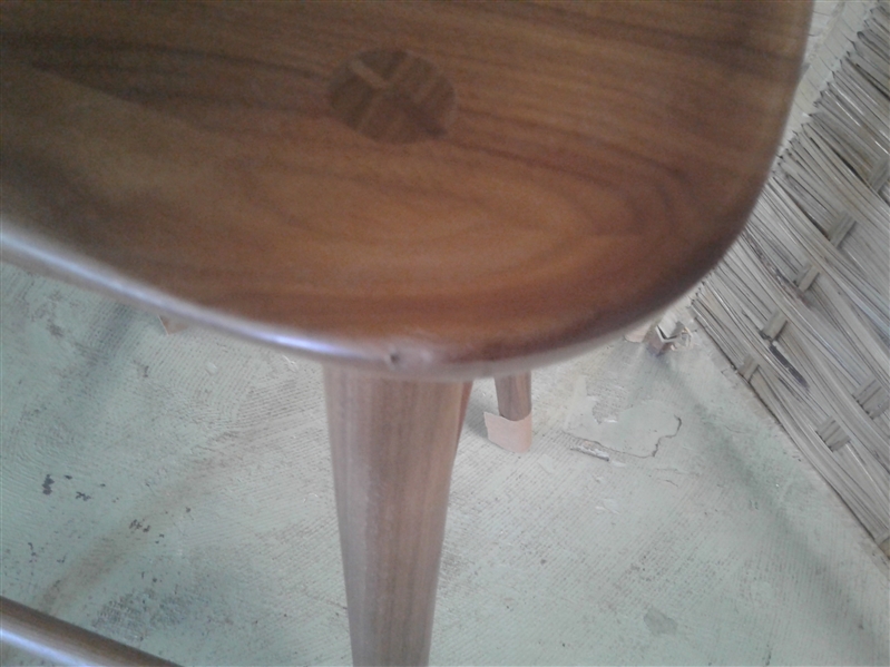 Solid Walnut - Randle Tractor Counter Stool $599 Made in USA *Damaged Seat*