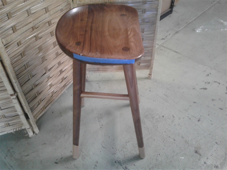 Solid Walnut - Randle Tractor Counter Stool $599 Made in USA *Damaged Seat*