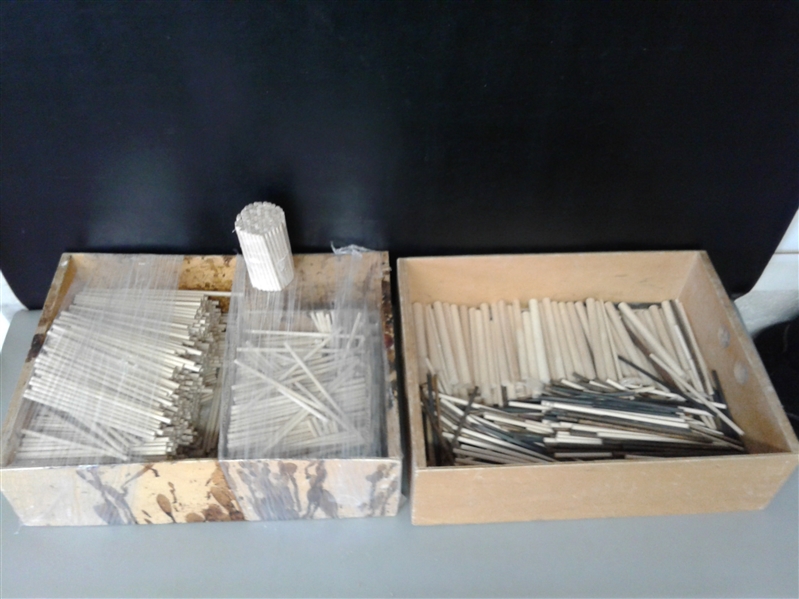 Wooden boxes full of Various Lengths of 3/16 Dowels 1000+