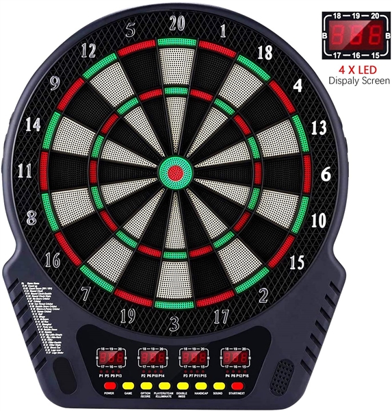 Electronic Dart Board/LED Display/6 Darts/Extra Tips & Flights