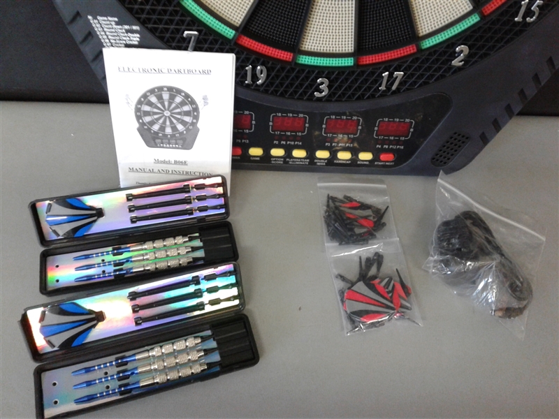 Electronic Dart Board/LED Display/6 Darts/Extra Tips & Flights