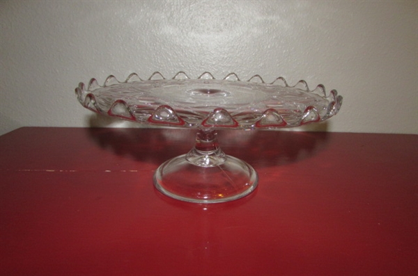 PRESSED GLASS SERVING BOWLS & PLATES