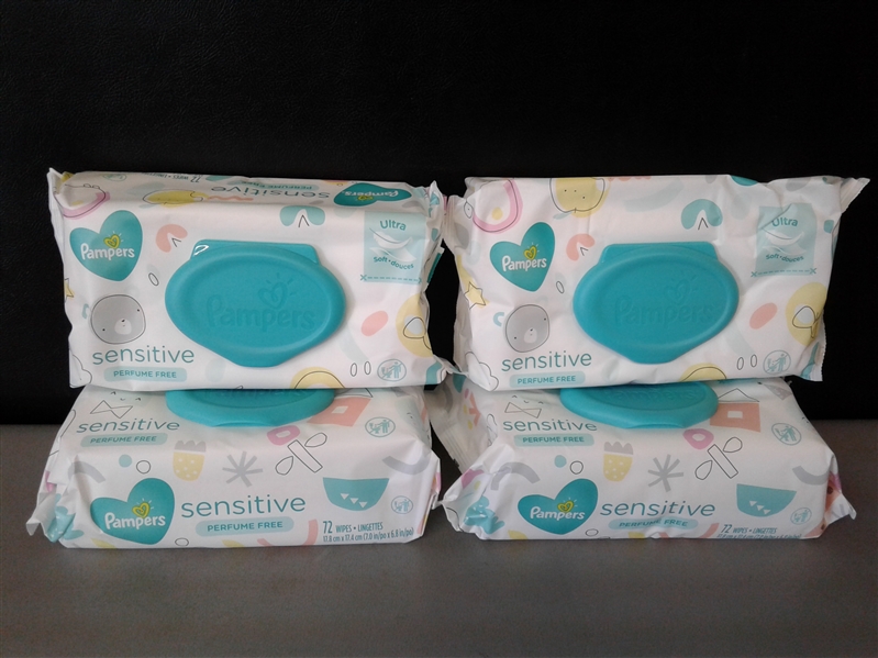 Pampers Sensitive Wipes Travel Pack 56 Count (Pack of 4)