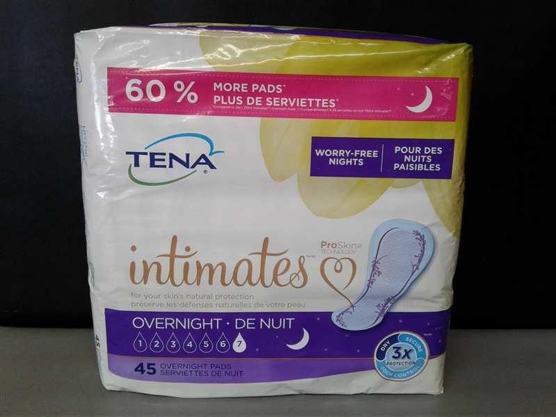  TENA Incontinence Pads for Women, Overnight, 45 Count