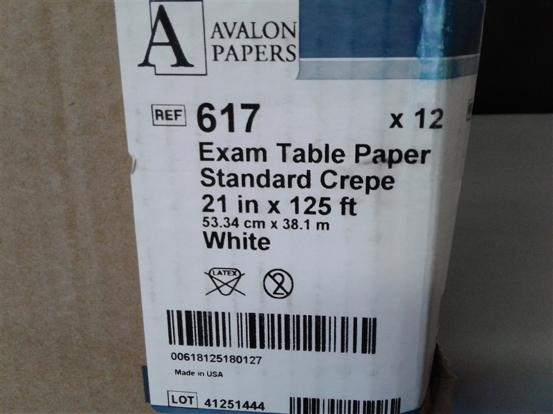 Exam Table Paper, Crepe Table Paper, 21 inches X 125 feet, Case of 12 Rolls