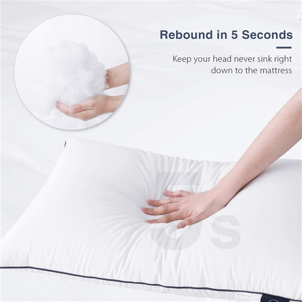 Hypoallergenic Pillow for Side and Back Sleeper, Hotel Collection Gel Pillows 2 Pack