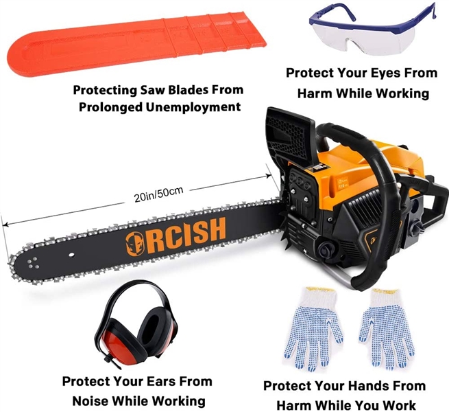 ORCISH 62cc 2-Cycle 20-Inch Gas Powered Chainsaw