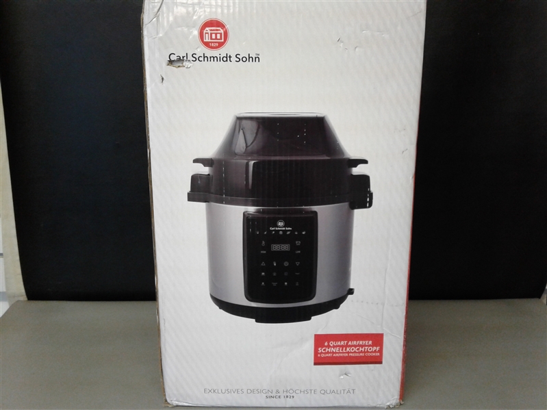  6.5Qt Pressure Cooker & Air Fryer All-in-One Multi-Cooker with Pressure & Crisping Lid