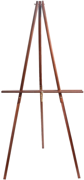 CONDA 66“ Wooden Tripod Display Floor Easel & Artist Easel, Adjustable Tray Chain Pine Brown Wood