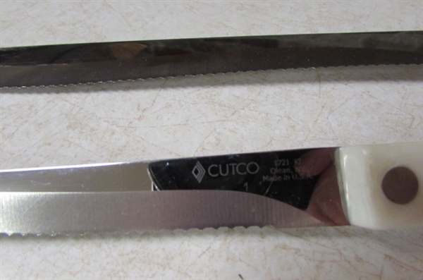 2 CUTCO KNIVES WITH PEARL HANDLES
