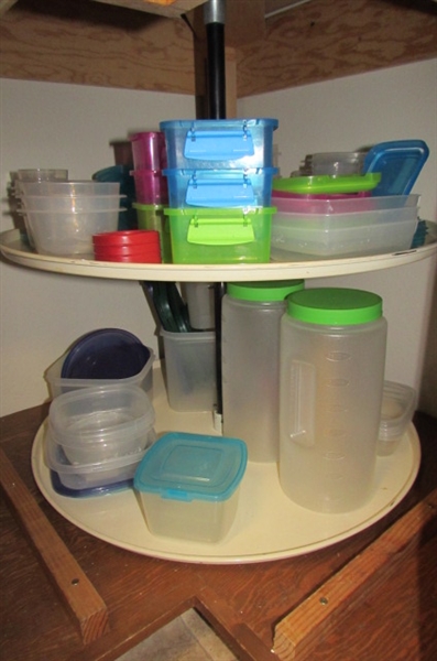 ASSORTED PLASTIC STORAGE CONTAINERS & MORE