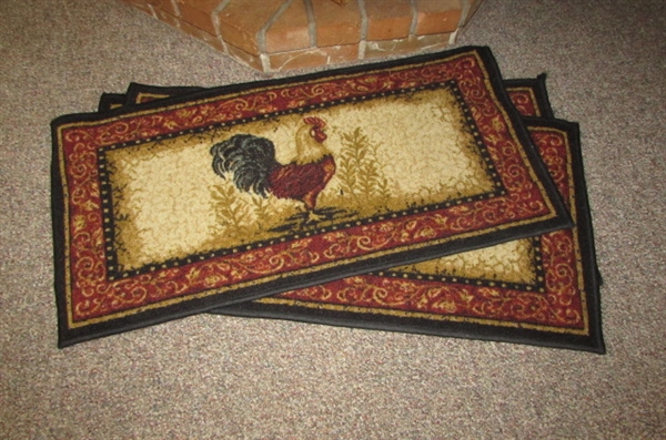 3 ROOSTER THROW RUGS