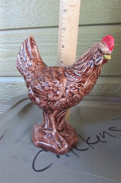 TALL CERAMIC ROOSTER, HEN & CHICKS CANDLE & MORE