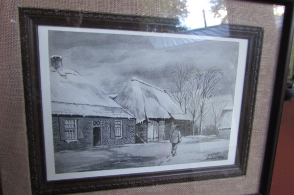2 FRAMED DRAWINGS