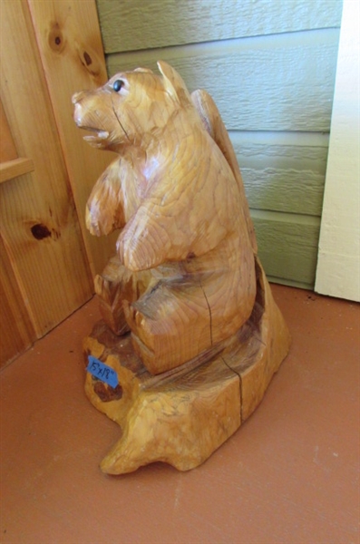 SMALL CHAINSAW CARVED BEAR